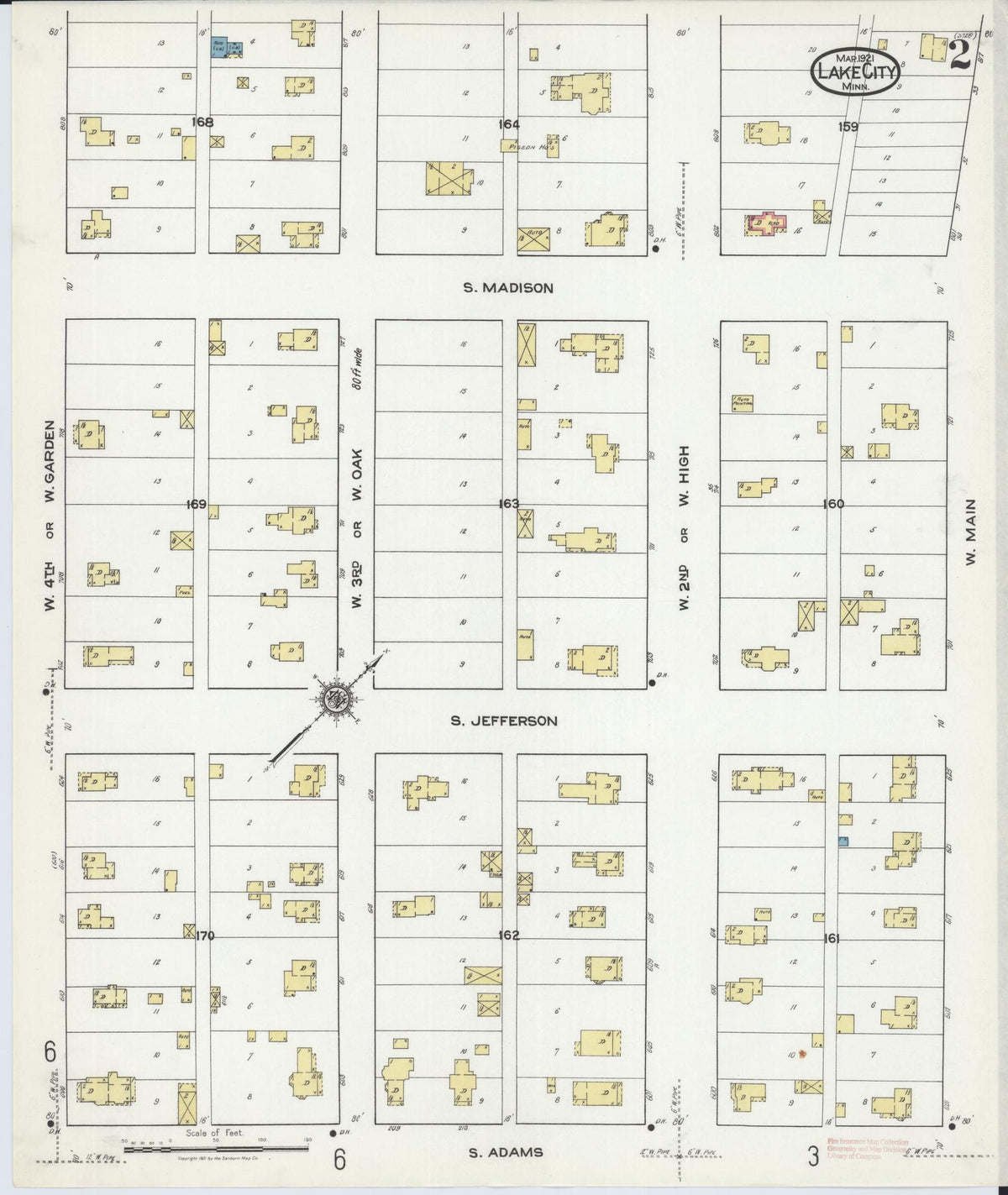 Sanborn Fire Insurance Map from Lake City, Wabasha County, Minnesota (1921), Sheet #0002 - Complete Map Set gallery image, historic Sanborn map, vintage wall art, Minnesota Minnesota
