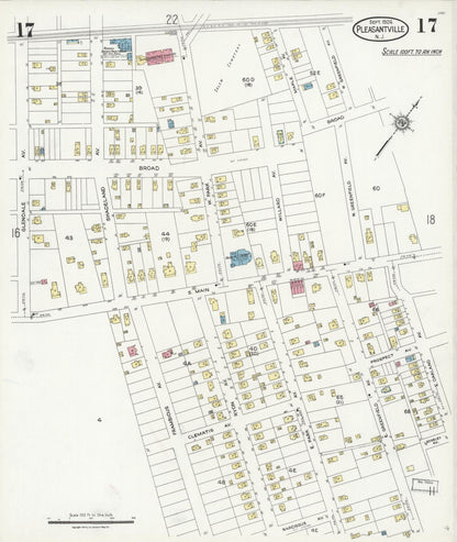 Sanborn Fire Insurance Map from Pleasantville, Atlantic County, New Jersey (1924), Sheet #0017 - Complete Map Set gallery image, historic Sanborn map, vintage wall art, New Jersey New Jersey
