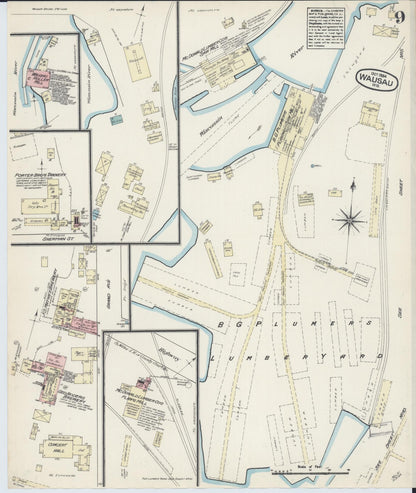 Sanborn Fire Insurance Map from Wausau, Marathon County, Wisconsin (1884), Sheet #0009 - Complete Map Set gallery image, historic Sanborn map, vintage wall art, Wisconsin Wisconsin