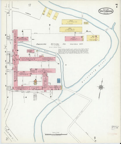 Sanborn Fire Insurance Map from Southbridge, Worcester County, Massachusetts (1918), Sheet #0007 - Complete Map Set gallery image, historic Sanborn map, vintage wall art, Massachusetts Massachusetts
