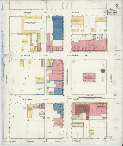 Sanborn Fire Insurance Map from Snyder, Scurry County, Texas (1920), Sheet #0002 - Historic Sanborn Fire Insurance Map Print, vintage old map wall art, antique decor, genealogy gift, Texas Texas map