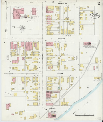 Sanborn Fire Insurance Map from Columbus, Bartholomew County, Indiana (1898), Sheet #0002 - Complete Map Set gallery image, historic Sanborn map, vintage wall art, Indiana Indiana