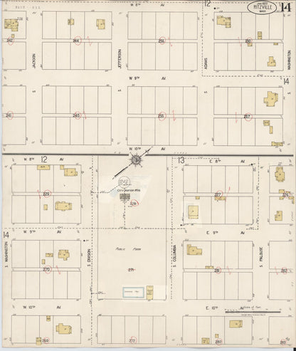 Sanborn Fire Insurance Map from Ritzville, Adams County, Washington (1939), Sheet #0014 - Complete Map Set gallery image, historic Sanborn map, vintage wall art, Washington Washington