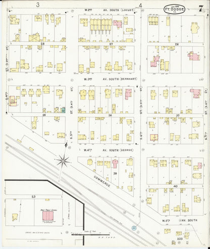 Sanborn Fire Insurance Map from Fort Dodge, Webster County, Iowa (1896), Sheet #0007 - Historic Sanborn Fire Insurance Map Print