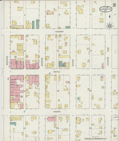 Sanborn Fire Insurance Map from Lancaster, Grant County, Wisconsin (1894), Sheet #0003 - Complete Map Set gallery image, historic Sanborn map, vintage wall art, Wisconsin Wisconsin