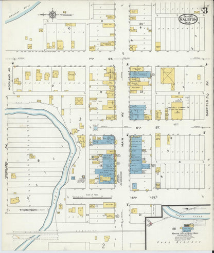 Sanborn Fire Insurance Map from Ralston, Pawnee County, Oklahoma (1915), Sheet #0003 - Complete Map Set gallery image, historic Sanborn map, vintage wall art, Oklahoma Oklahoma