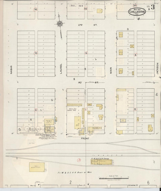 Sanborn Fire Insurance Map from Chillicothe, Hardeman County, Texas (1941), Sheet #0003 - Historic Sanborn Fire Insurance Map Print, vintage old map wall art, antique decor, genealogy gift, Texas Texas map