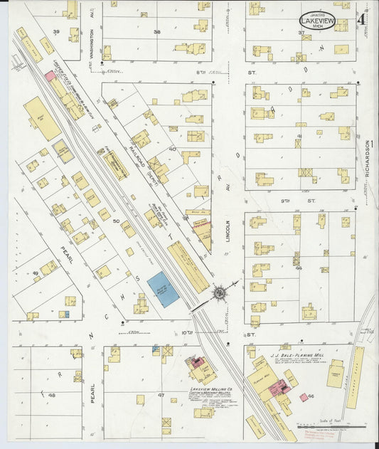 Sanborn Fire Insurance Map from Lakeview, Montcalm County, Michigan (1918), Sheet #0004 - Historic Sanborn Fire Insurance Map Print, vintage old map wall art, antique decor, genealogy gift, Michigan Michigan map