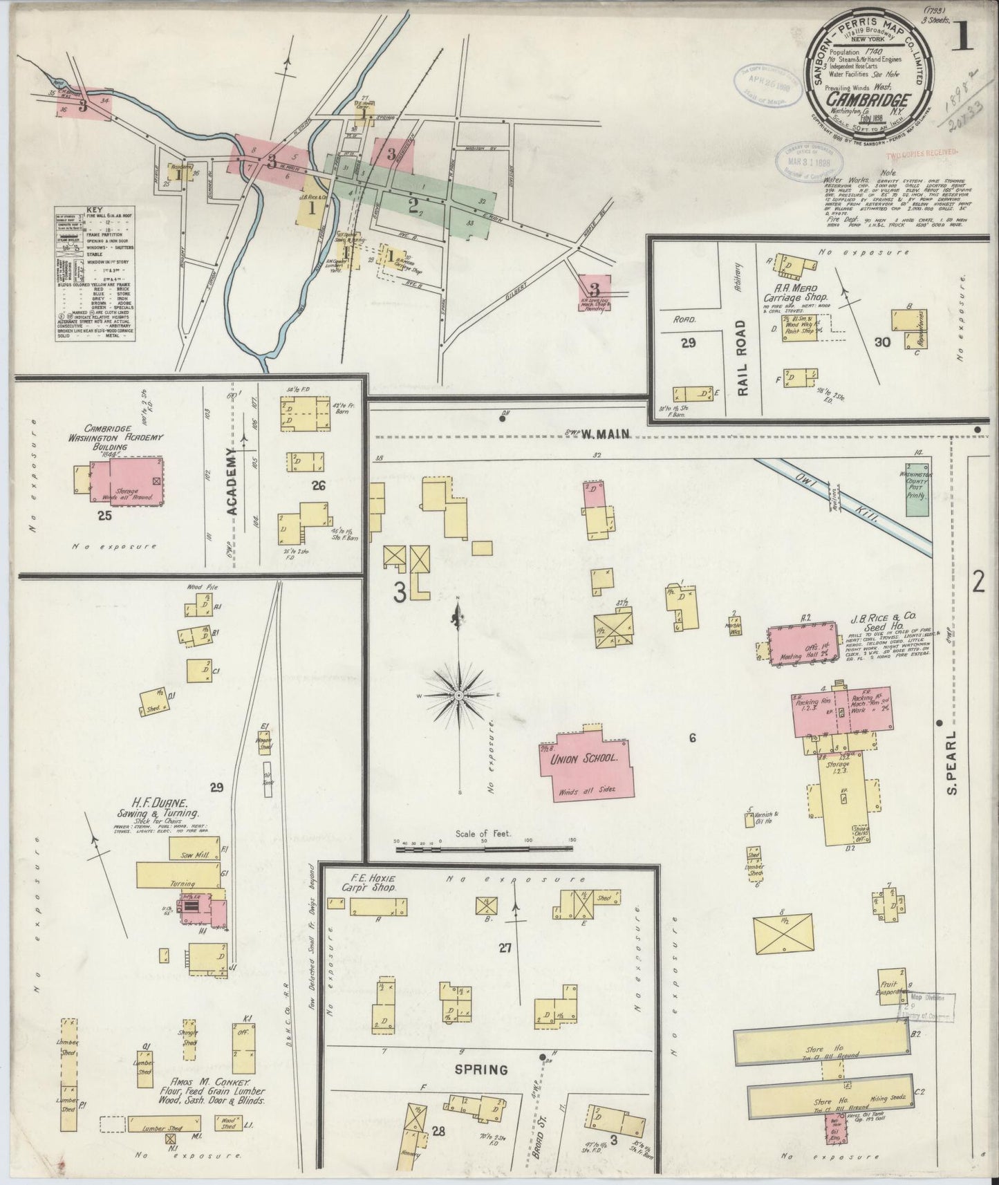 Sanborn Fire Insurance Map from Cambridge, Washington County, New York. (1898) – Historic Sanborn Fire Insurance Map Print