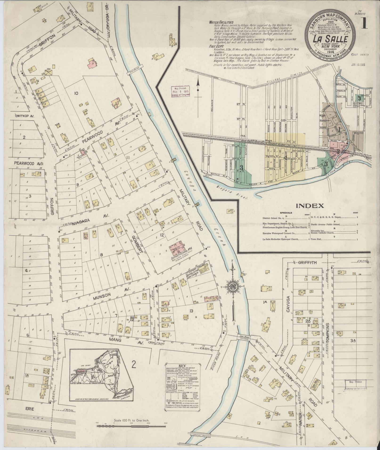 Sanborn Fire Insurance Map from La Salle, Niagara County, New York. (1914) – Historic Sanborn Fire Insurance Map Print