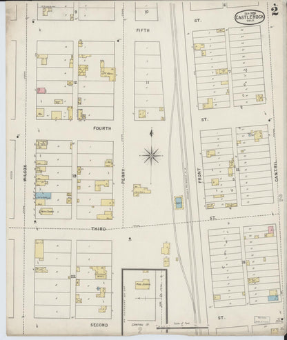 Sanborn Fire Insurance Map from Castle Rock, Douglas County, Colorado (1895), Sheet #0002 - Complete Map Set gallery image, historic Sanborn map, vintage wall art, Colorado Colorado