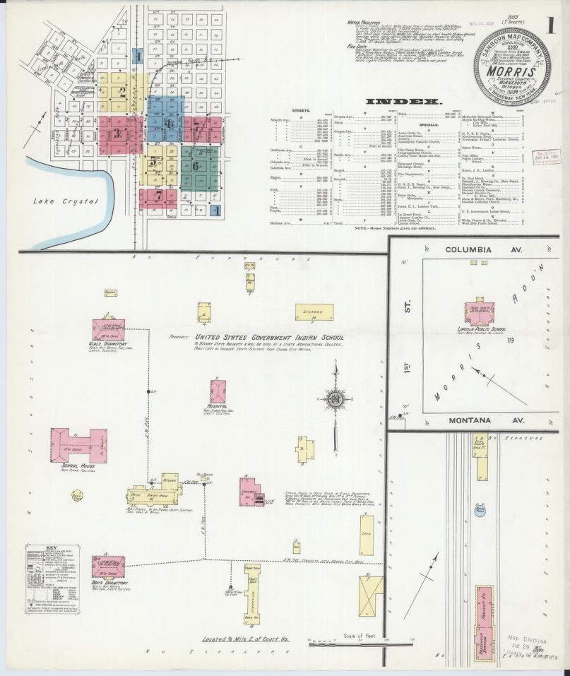 Sanborn Fire Insurance Map from Morris, Stevens County, Minnesota. (1909) – Map View