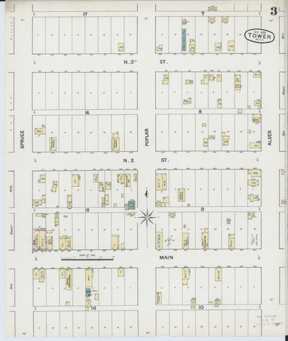 Sanborn Fire Insurance Map from Tower, Saint Louis County, Minnesota (1888), Sheet #0003 - Complete Map Set gallery image, historic Sanborn map, vintage wall art, Minnesota Minnesota