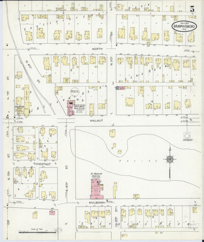 Sanborn Fire Insurance Map from Murphysboro, Jackson County, Illinois (1914), Sheet #0005 - Complete Map Set gallery image, historic Sanborn map, vintage wall art, Illinois Illinois