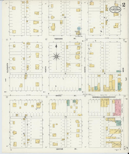 Sanborn Fire Insurance Map from Tonkawa, Kay County, Oklahoma (1903), Sheet #0002 - Complete Map Set gallery image, historic Sanborn map, vintage wall art, Oklahoma Oklahoma