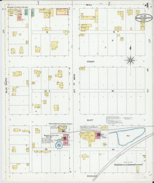Sanborn Fire Insurance Map from Winnebago, Faribault County, Minnesota (1905), Sheet #0004 - Historic Sanborn Fire Insurance Map Print, vintage old map wall art, antique decor, genealogy gift, Minnesota Minnesota map