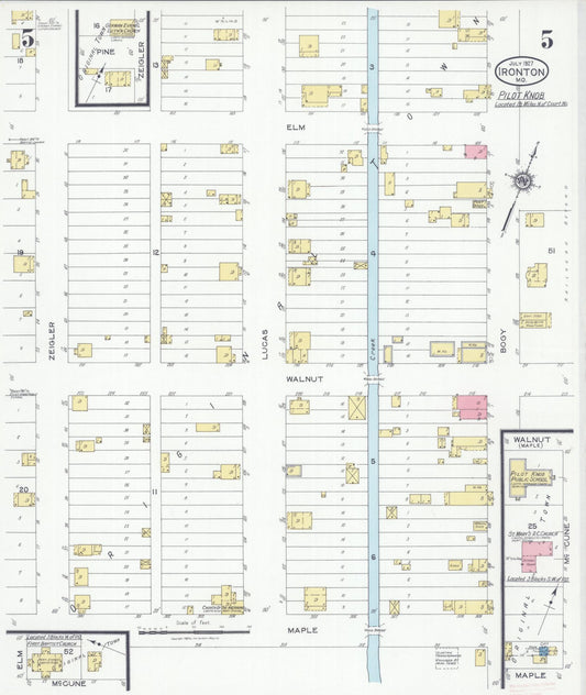 Sanborn Fire Insurance Map from Ironton, Iron County, Missouri (1927), Sheet #0005 - Historic Sanborn Fire Insurance Map Print, vintage old map wall art, antique decor, genealogy gift, Missouri Missouri map