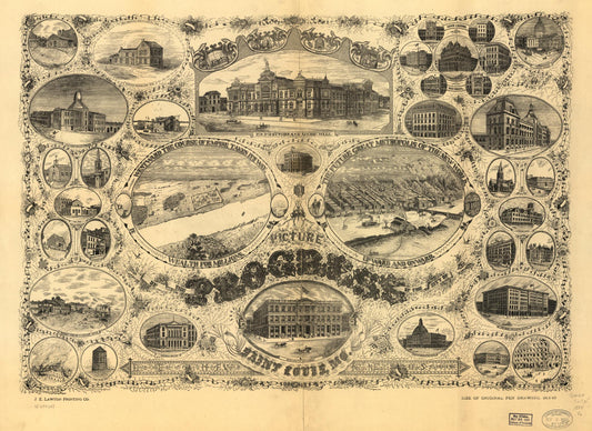 Pen picture of the progress of the city of St. Louis, Mo. (1884) – Historic Bird’s-Eye View Panorama Print