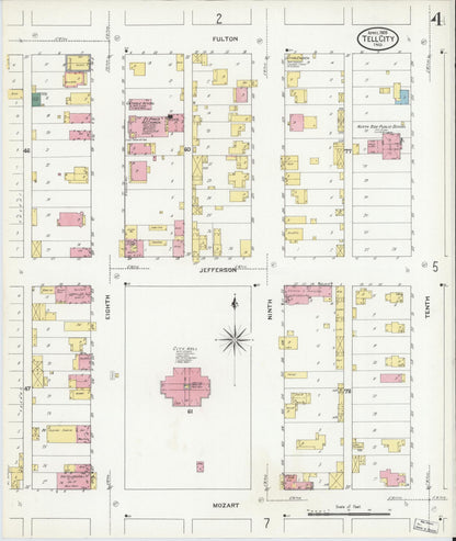 Sanborn Fire Insurance Map from Tell City, Perry County, Indiana (1909), Sheet #0004 - Complete Map Set gallery image, historic Sanborn map, vintage wall art, Indiana Indiana