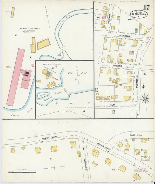 Sanborn Fire Insurance Map from Tarrytown, Westchester County, New York (1903), Sheet #0017 - Historic Sanborn Fire Insurance Map Print, vintage old map wall art, antique decor, genealogy gift, New York New York map