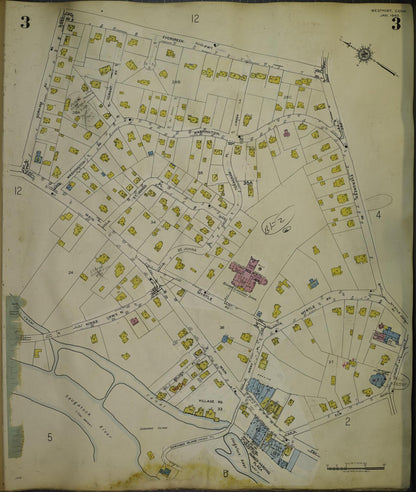 Sanborn Fire Insurance Map from Westport, Fairfield County, Connecticut (1962), Sheet #0003 - Complete Map Set gallery image, historic Sanborn map, vintage wall art, Connecticut Connecticut