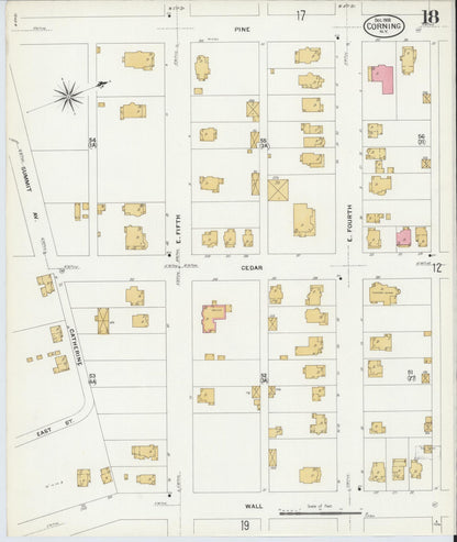 Sanborn Fire Insurance Map from Corning, Steuben County, New York (1908), Sheet #0018 - Complete Map Set gallery image, historic Sanborn map, vintage wall art, New York New York