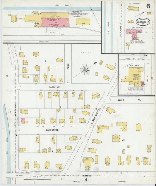 Sanborn Fire Insurance Map from Canastota, Madison County, New York (1900), Sheet #0006 - Historic Sanborn Fire Insurance Map Print, vintage old map wall art, antique decor, genealogy gift, New York New York map