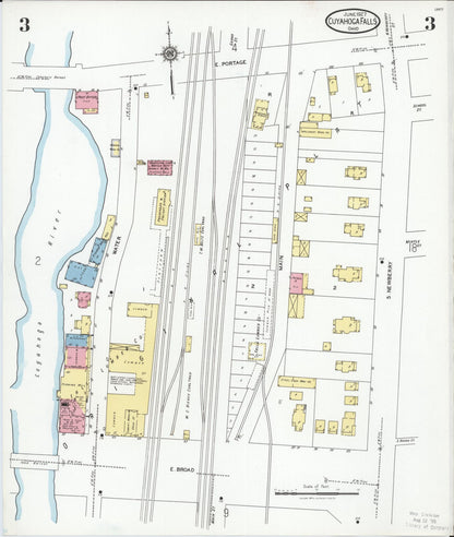 Sanborn Fire Insurance Map from Cuyahoga Falls, Summit County, Ohio (1927), Sheet #0003 - Historic Sanborn Fire Insurance Map Print, vintage old map wall art, antique decor, genealogy gift, Ohio Ohio map
