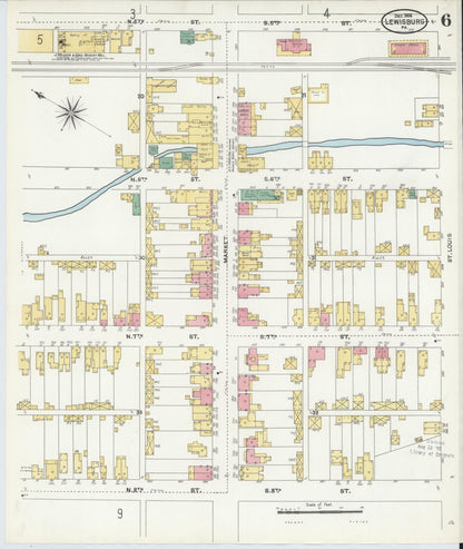 Sanborn Fire Insurance Map from Lewisburg, Union County, Pennsylvania (1906), Sheet #0006 - Complete Map Set gallery image, historic Sanborn map, vintage wall art, Pennsylvania Pennsylvania