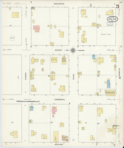 Sanborn Fire Insurance Map from Goliad, Goliad County, Texas (1912), Sheet #0003 - Complete Map Set gallery image, historic Sanborn map, vintage wall art, Texas Texas