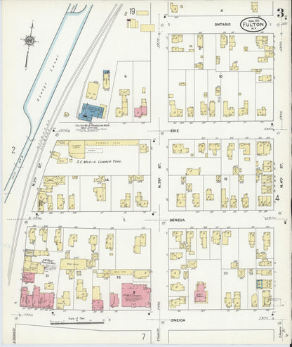 Sanborn Fire Insurance Map from Fulton, Oswego County, New York (1911), Sheet #0003 - Complete Map Set gallery image, historic Sanborn map, vintage wall art, New York New York