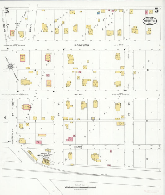 Sanborn Fire Insurance Map from Morton, Tazewell County, Illinois (1926), Sheet #0005 - Historic Sanborn Fire Insurance Map Print, vintage old map wall art, antique decor, genealogy gift, Illinois Illinois map