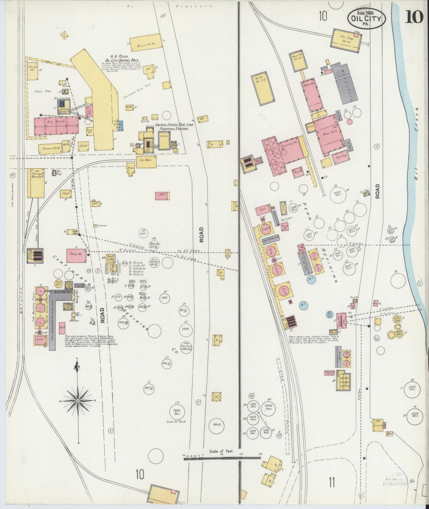 Sanborn Fire Insurance Map from Oil City, Venango County, Pennsylvania (1906), Sheet #0010 - Complete Map Set gallery image, historic Sanborn map, vintage wall art, Pennsylvania Pennsylvania
