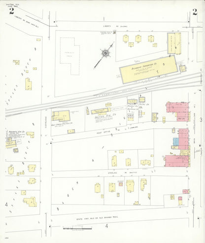 Sanborn Fire Insurance Map from Dayton, Liberty County, Texas (1943), Sheet #0002 - Complete Map Set gallery image, historic Sanborn map, vintage wall art, Texas Texas