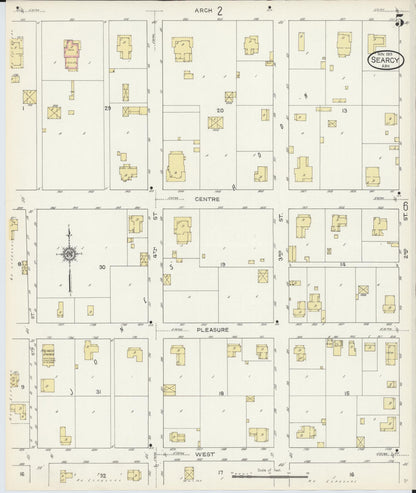 Sanborn Fire Insurance Map from Searcy, White County, Arkansas (1913), Sheet #0005 - Complete Map Set gallery image, historic Sanborn map, vintage wall art, Arkansas Arkansas