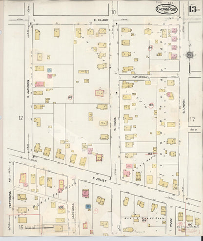 Sanborn Fire Insurance Map from Crown Point, Lake County, Indiana (1948), Sheet #0013 - Historic Sanborn Fire Insurance Map Print, vintage old map wall art, antique decor, genealogy gift, Indiana Indiana map