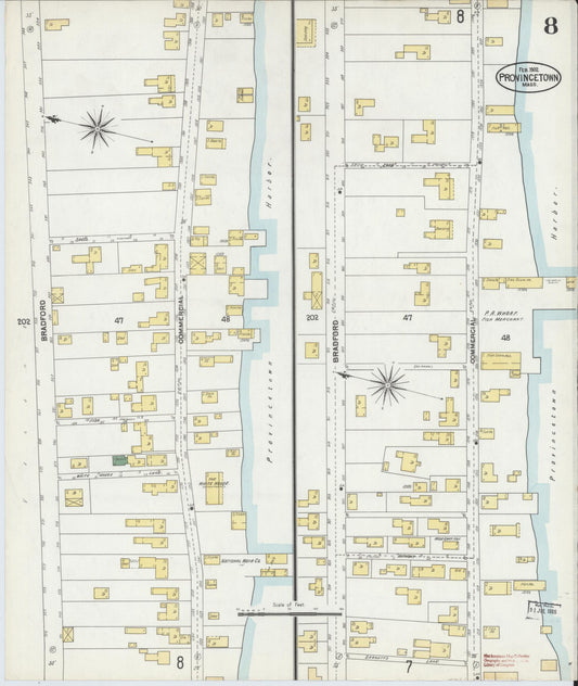 Sanborn Fire Insurance Map from Provincetown, Barnstable County, Massachusetts (1902), Sheet #0008 - Historic Sanborn Fire Insurance Map Print, vintage old map wall art, antique decor, genealogy gift, Massachusetts Massachusetts map