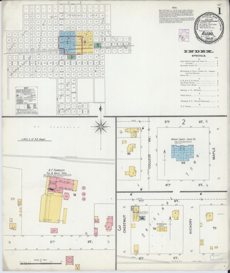 Sanborn Fire Insurance Map from Aledo, Mercer County, Illinois. (1901) – Map View
