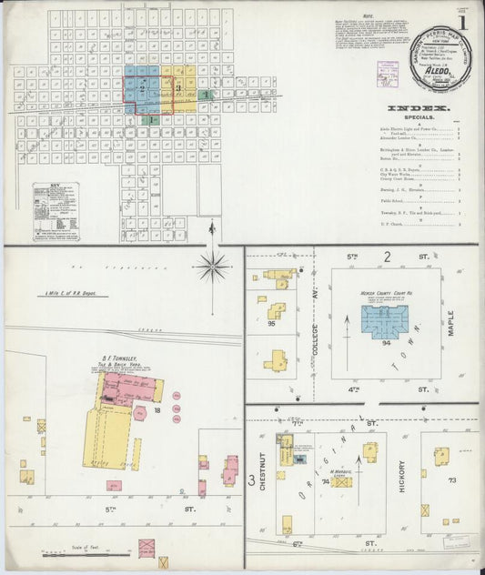 Sanborn Fire Insurance Map from Aledo, Mercer County, Illinois. (1901) – Map View