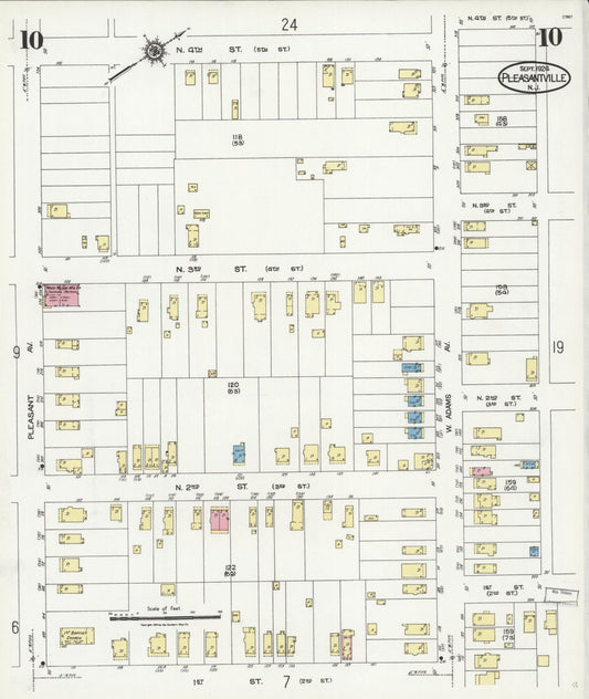 Sanborn Fire Insurance Map from Pleasantville, Atlantic County, New Jersey (1924), Sheet #0010 - Historic Sanborn Fire Insurance Map Print, vintage old map wall art, antique decor, genealogy gift, New Jersey New Jersey map