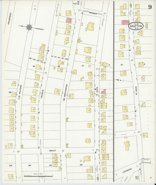 Sanborn Fire Insurance Map from Grafton, Taylor County, West Virginia (1911), Sheet #0009 - Historic Sanborn Fire Insurance Map Print, vintage old map wall art, antique decor, genealogy gift, West Virginia West Virginia map