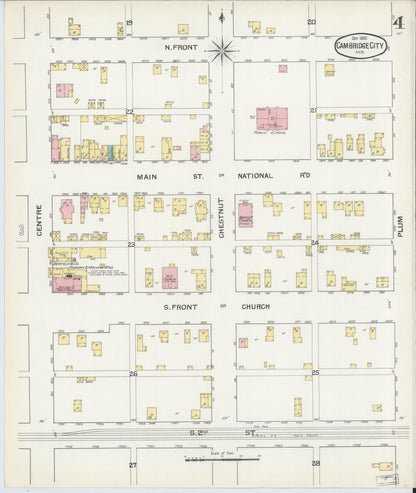 Sanborn Fire Insurance Map from Cambridge City, Wayne County, Indiana (1892), Sheet #0004 - Complete Map Set gallery image, historic Sanborn map, vintage wall art, Indiana Indiana