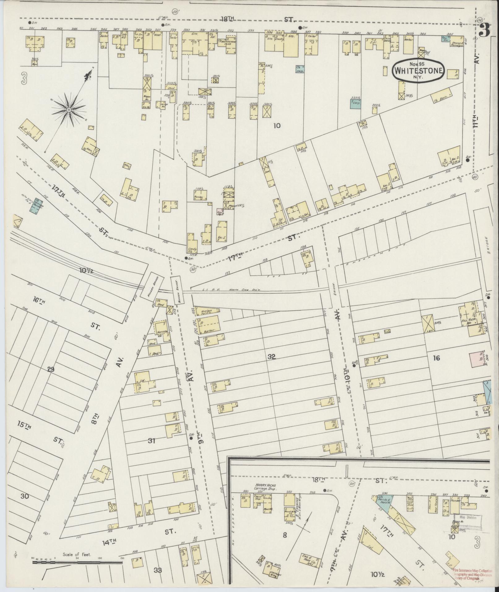 Sanborn Fire Insurance Map from Whitestone, Queens County, New York (1895), Sheet #0003 - Complete Map Set gallery image, historic Sanborn map, vintage wall art, New York New York
