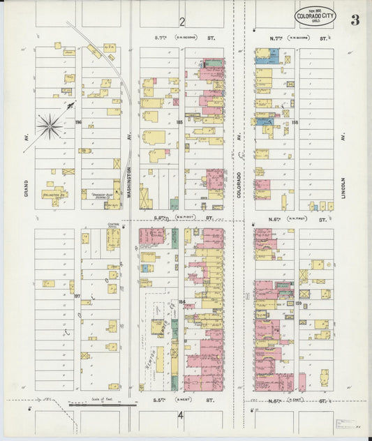 Sanborn Fire Insurance Map from Colorado City, El Paso County, Colorado (1902), Sheet #0003 - Historic Sanborn Fire Insurance Map Print, vintage old map wall art, antique decor, genealogy gift, Colorado Colorado map