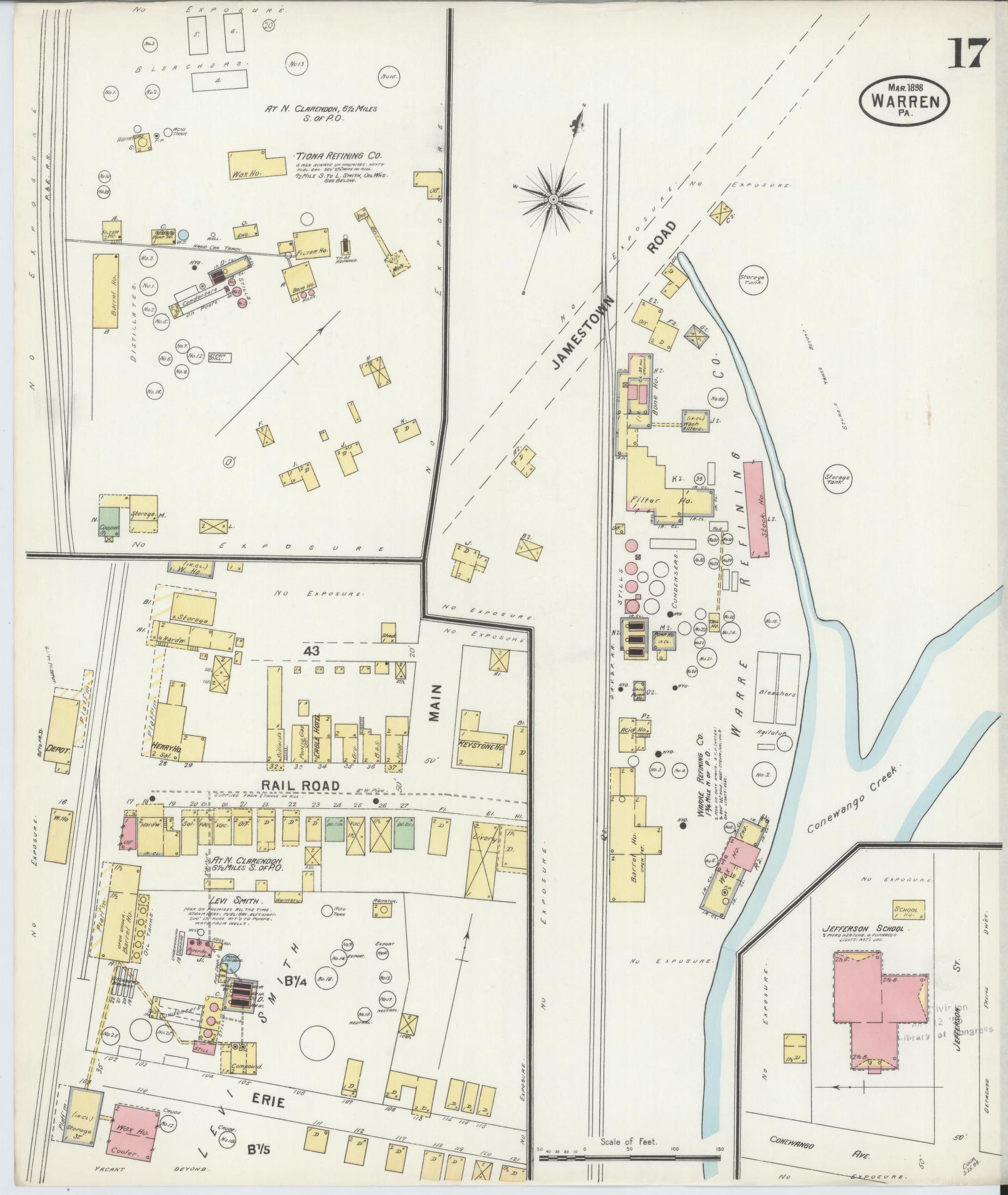Sanborn Fire Insurance Map from Warren, Warren County, Pennsylvania (1898), Sheet #0017 - Complete Map Set gallery image, historic Sanborn map, vintage wall art, Pennsylvania Pennsylvania