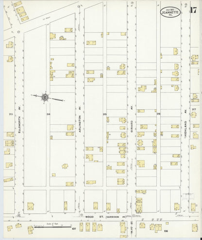 Sanborn Fire Insurance Map from Jeannette, Westmoreland County, Pennsylvania (1910), Sheet #0017 - Complete Map Set gallery image, historic Sanborn map, vintage wall art, Pennsylvania Pennsylvania