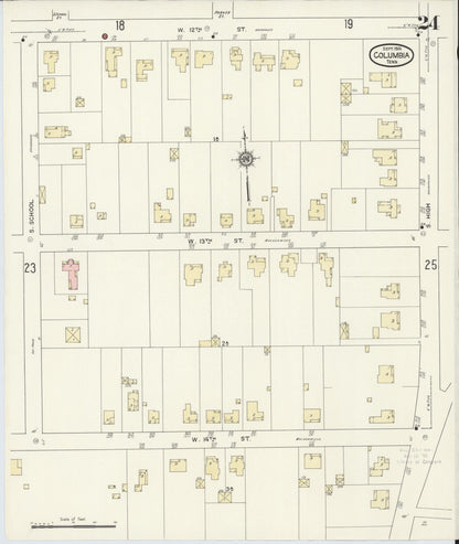 Sanborn Fire Insurance Map from Columbia, Maury County, Tennessee (1914), Sheet #0024 - Complete Map Set gallery image, historic Sanborn map, vintage wall art, Tennessee Tennessee