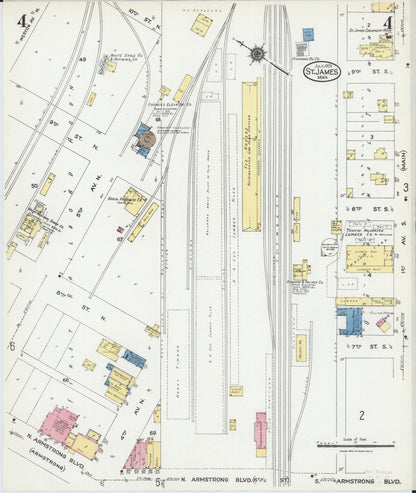 Sanborn Fire Insurance Map from Saint James, Watonwan County, Minnesota (1924), Sheet #0004 - Complete Map Set gallery image, historic Sanborn map, vintage wall art, Minnesota Minnesota