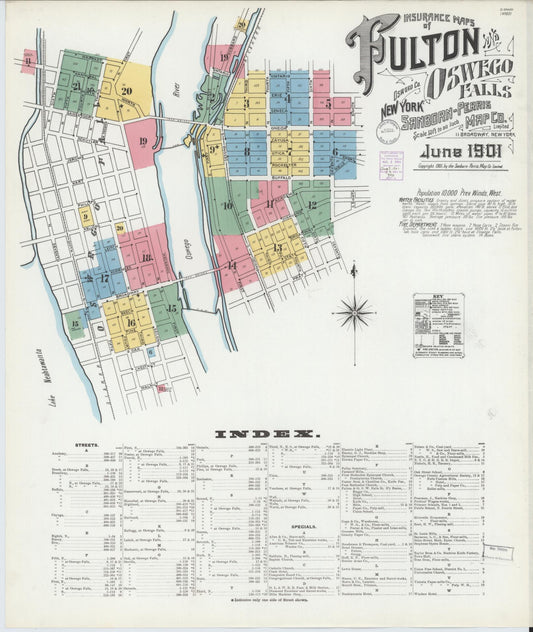 Sanborn Fire Insurance Map from Fulton, Oswego County, New York. (1901) – Historic Sanborn Fire Insurance Map Print