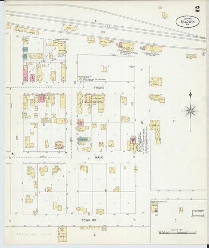 Sanborn Fire Insurance Map from Baldwin, St. Croix County, Wisconsin (1902), Sheet #0002 - Historic Sanborn Fire Insurance Map Print, vintage old map wall art, antique decor, genealogy gift, Wisconsin Wisconsin map